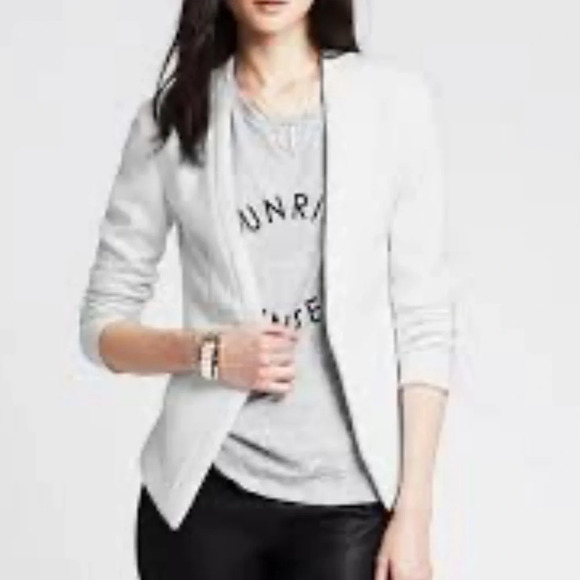 Banana Republic White Cutaway Open Blazer Size 14 - Picture 1 of 6